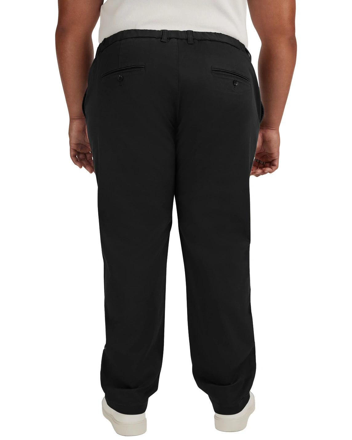 Back view of DexonMen relaxed fit casual pants, featuring two back pockets and a classic design for big and tall comfort