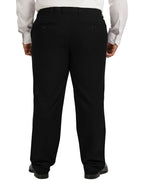 Back view of DexonMen Men's Wrinkle-Free Black Dress Pants, showcasing the straight leg fit and Hidden Expandable Waistband for business casual comfort