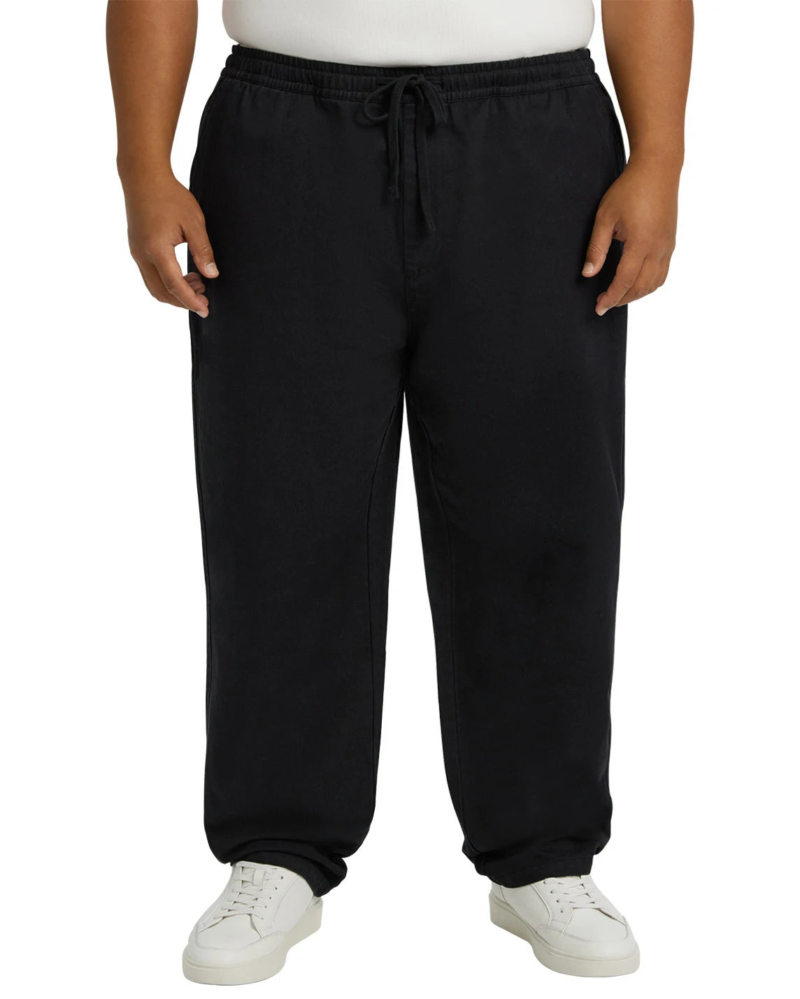 DexonMen no iron 4 way stretch sweatpants elastic waist black front
