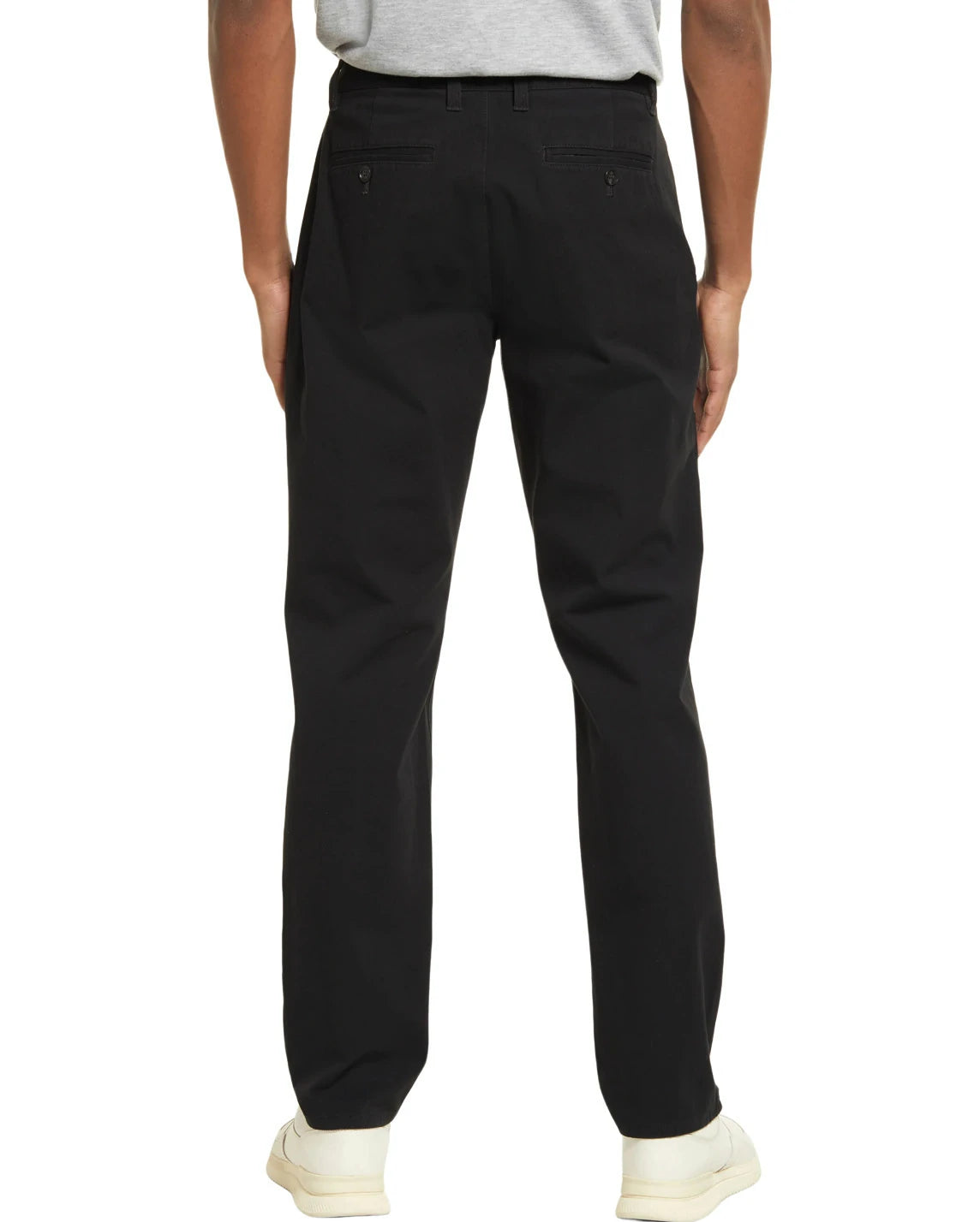 Back of DexonMen black casual pants – classic - fit with practical back pockets