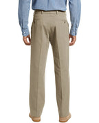 Back of DexonMen light khaki chinos, classic - fit with tailored back pockets for a polished look