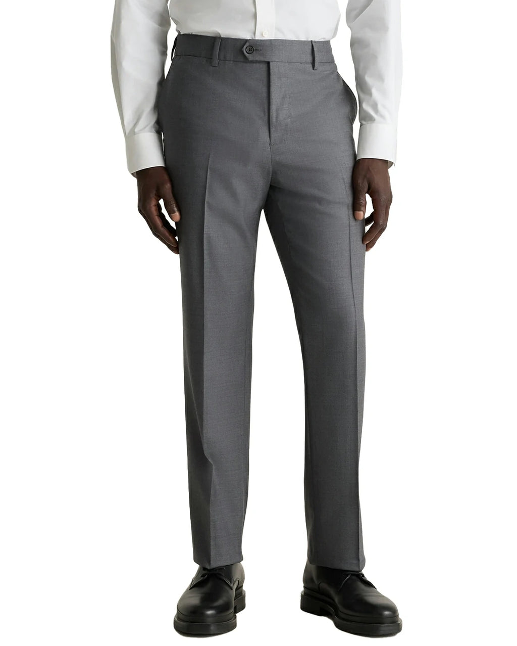 DexonMen classic fit men's grey casual pants, wrinkle free office trousers with all-season comfort