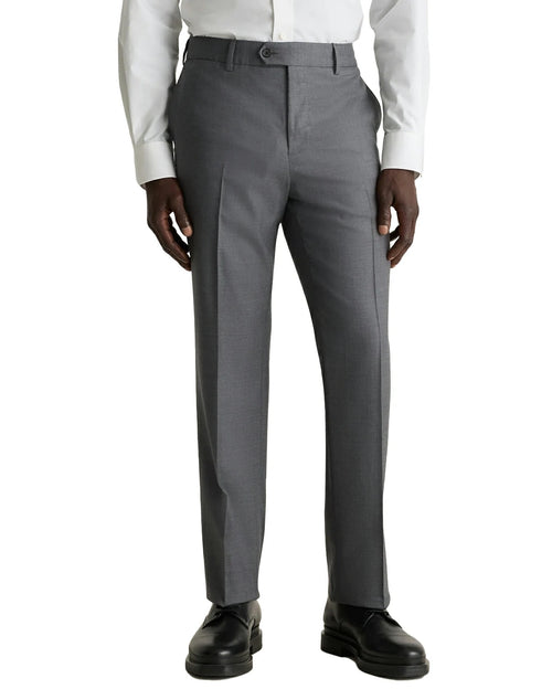 Dexonmen Classic Fit Grey Dress Pants Men, Hidden Expandable Waist, No
