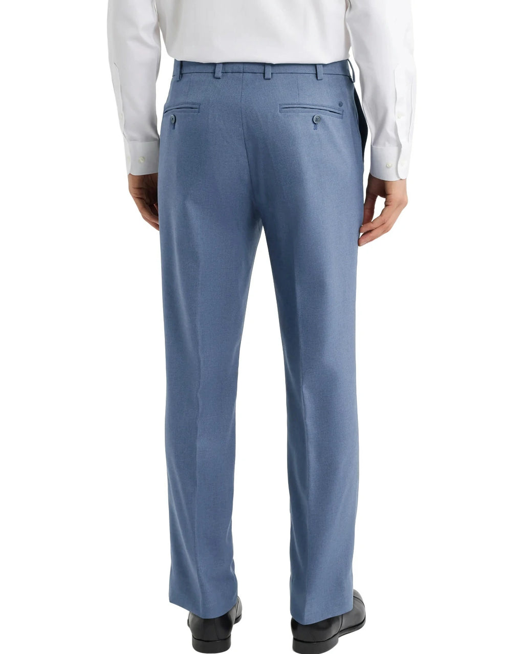 ice blue wrinkle-free no-iron dress pants, classic-fit all-season hidden expandable waistband, DexonMen, 6'0 180 lbs, 32W×30L