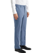 ice blue wrinkle-free no-iron dress pants, side pocket detail, classic-fit all-season hidden expandable waistband, DexonMen, 6'0 180 lbs, 32W×30L