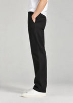 Relaxed fit black chinos for men, breathable cotton casual pants, classic straight leg for work