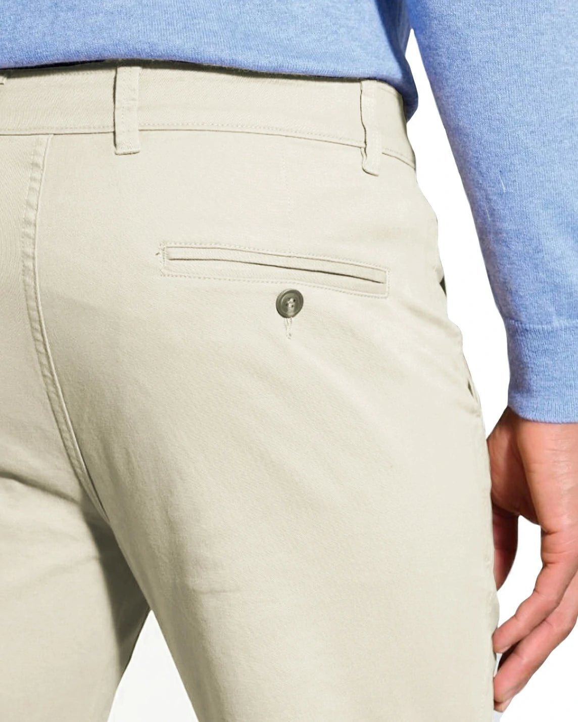 Classic Fit Beige Cotton Casual Pants Men