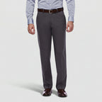 Dexonmen Men's Classic Fit Dark Grey Dress Pants, Wrinkle Resistant Formal Flat Front Trousers for Office