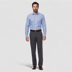 Dexonmen Men's Classic Fit Dress Pants in Dark Grey, Formal Business Office Trousers for Men