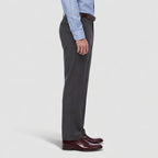 Side View of Dexonmen Classic Fit Dark Grey Dress Pants for Men, Business Casual Formal Slacks