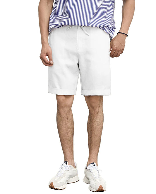 9 Inch Pull-On Cotton Linen Shorts