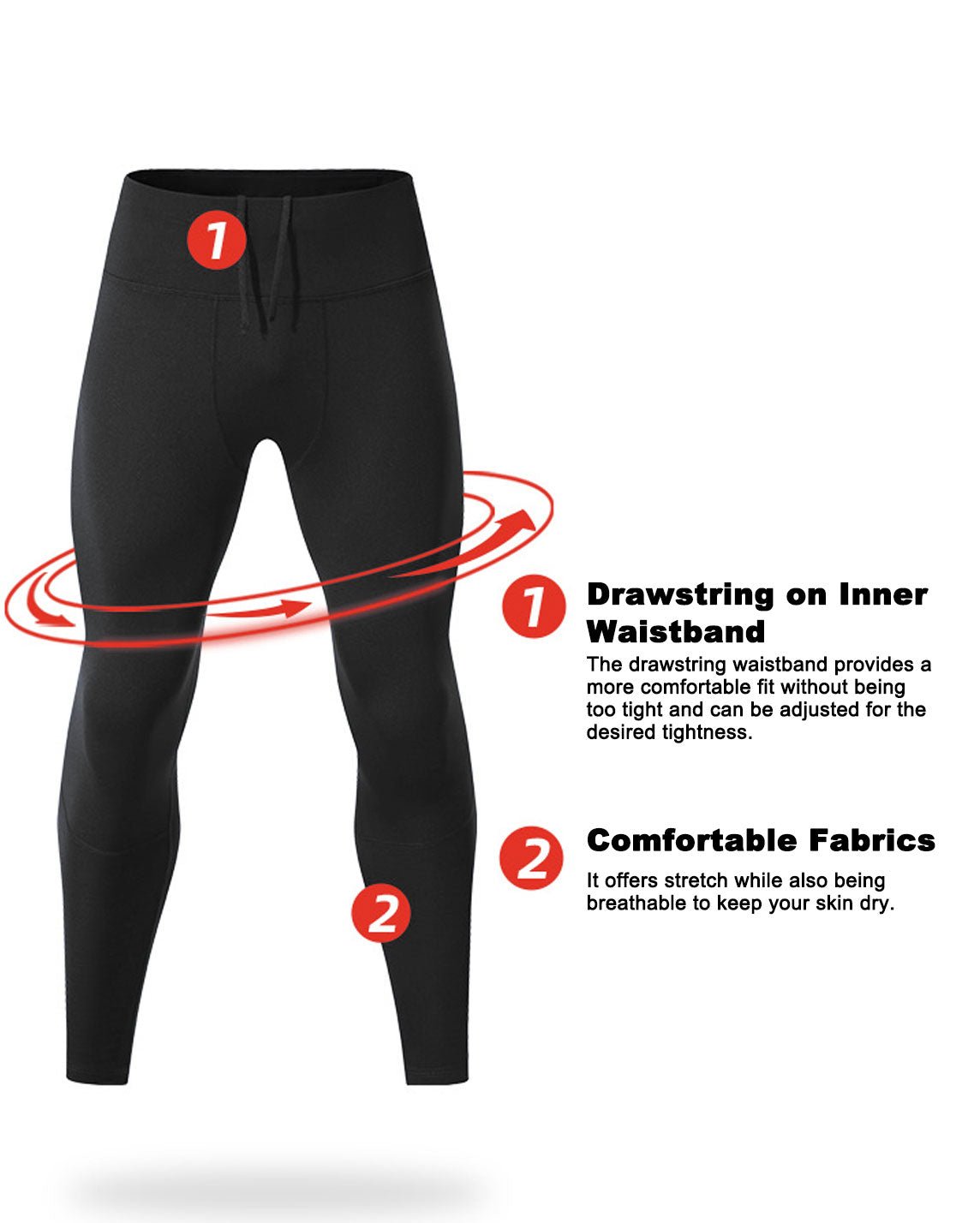 deatil of men's black leggings