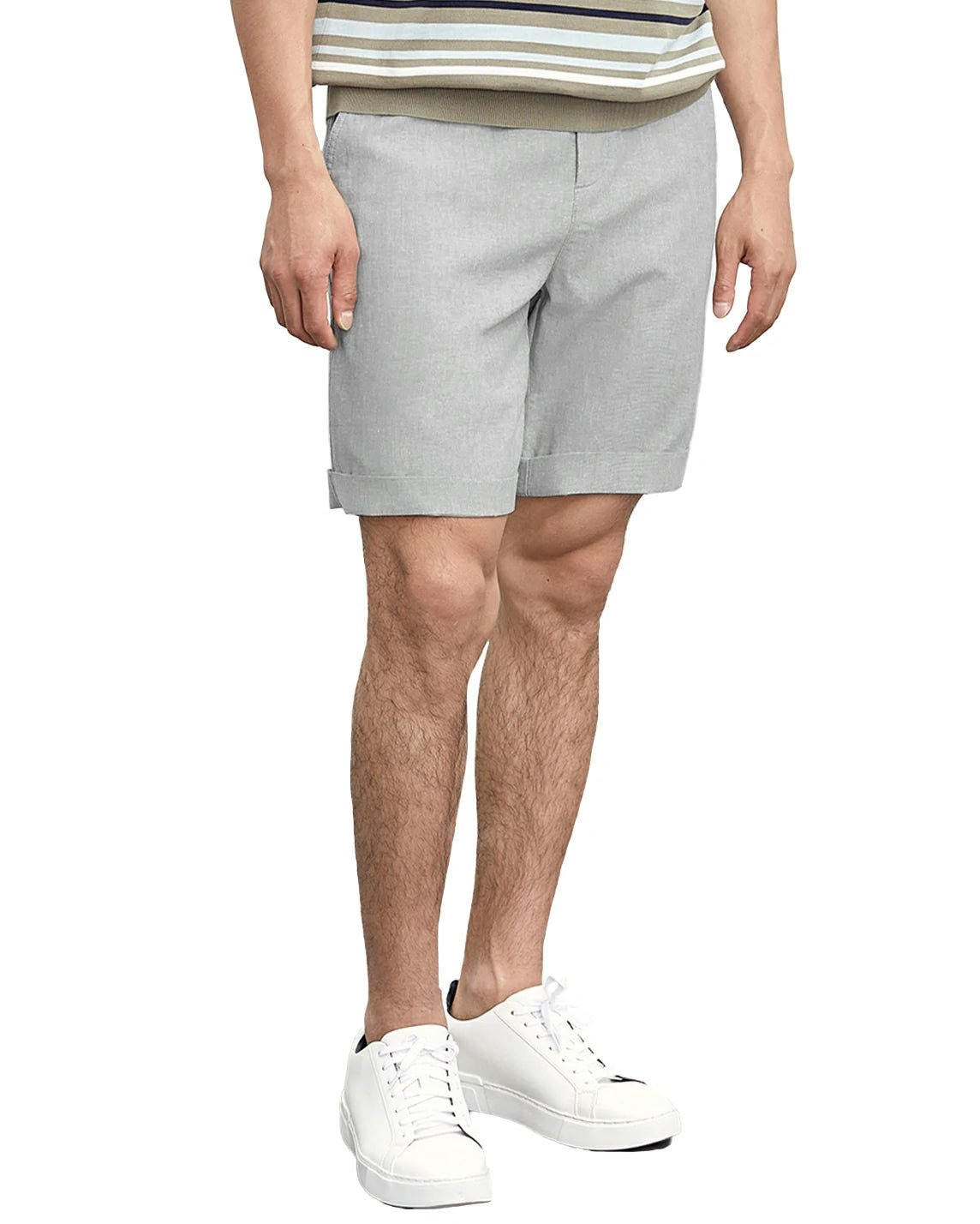 9" Loose Fit Men's Drawstring Waist Linen Shorts