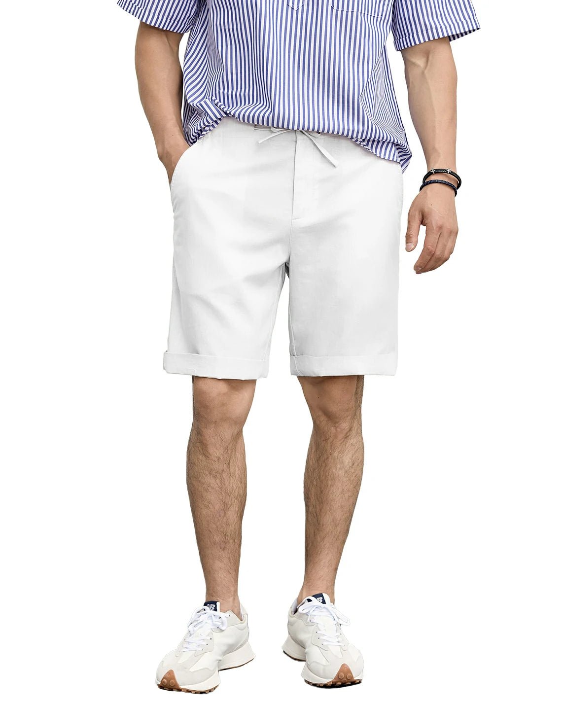 9 Inch Pull-On Cotton Linen Shorts