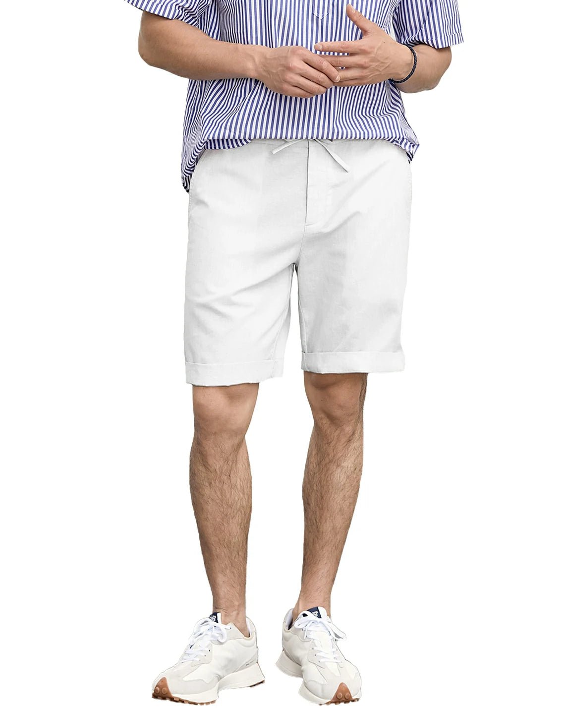 9 Inch Pull-On Cotton Linen Shorts